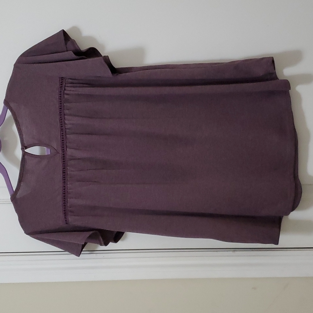 OLIVIA SKY Women's Short Sleeve Purple Top Size Medium - Picture 2 of 7